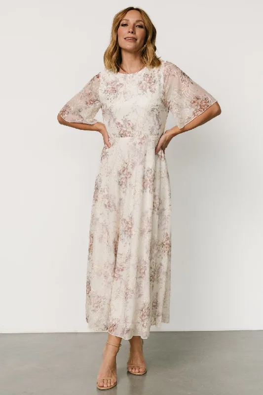 Kathreen Midi Dress | Ivory Floral