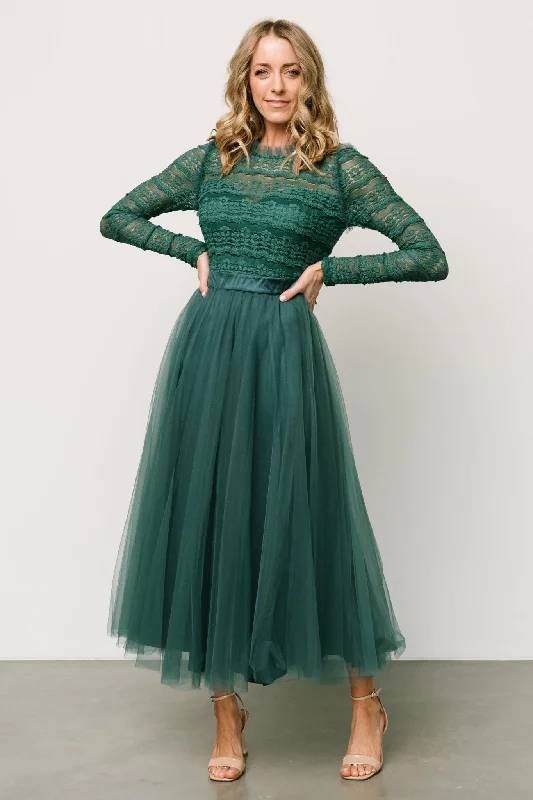 Lonnie Tulle Dress | Emerald