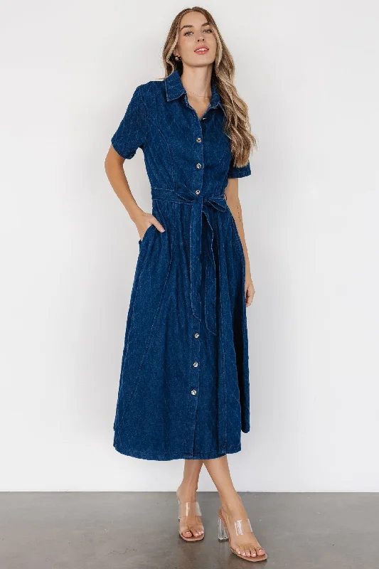 Sheryl Midi Dress | Denim Blue