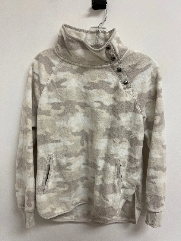 Athletic Sweatshirt Collar By Green Tea In Camouflage Print, Size: M