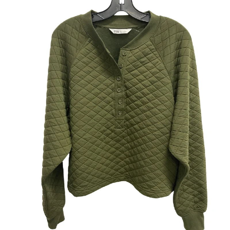 Athletic Sweatshirt Crewneck By Dsg Outerwear In Green, Size: L