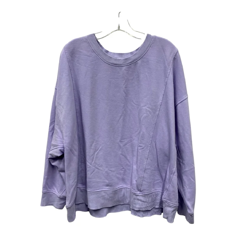 Athletic Sweatshirt Crewneck By Livi Active In Purple, Size:3X