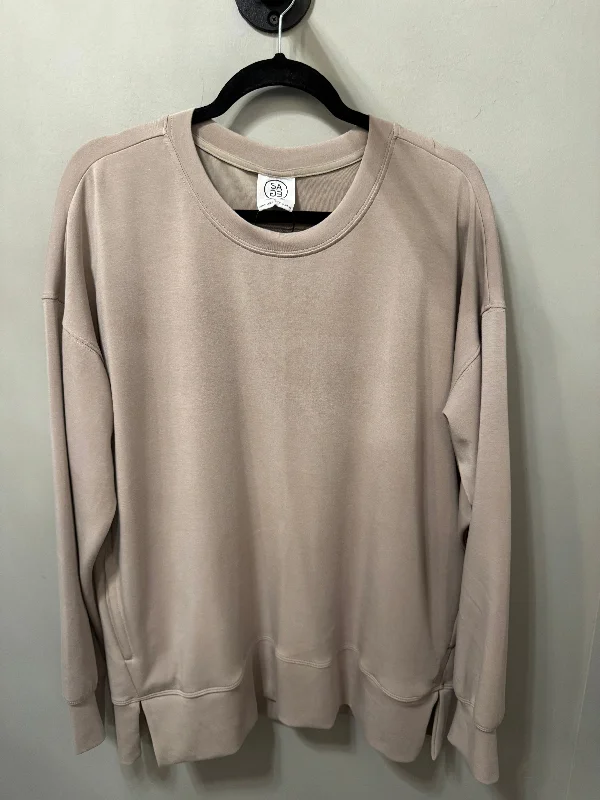 Athletic Sweatshirt Crewneck By Sage In Tan, Size: Xl