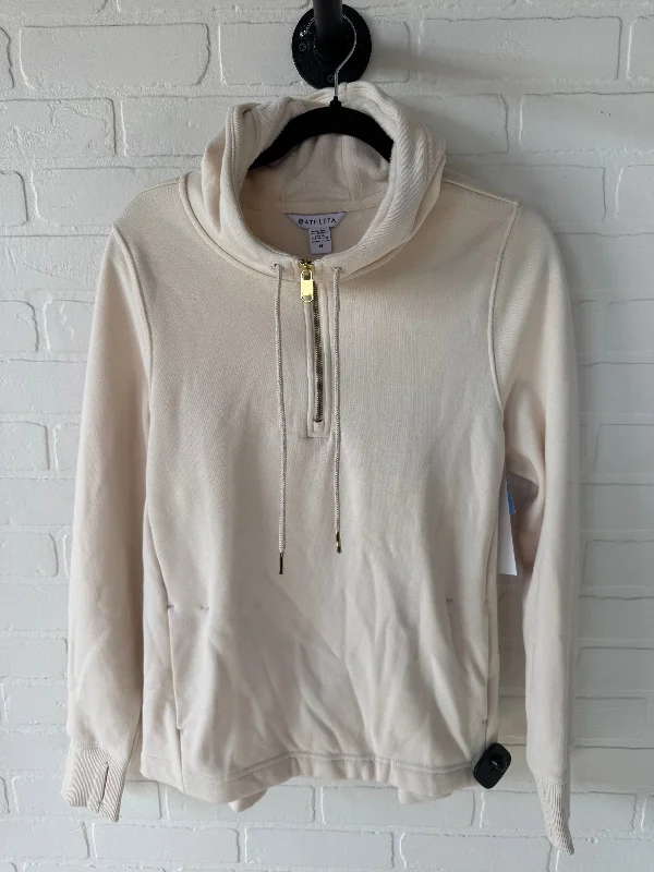 Athletic Sweatshirt Hoodie By Athleta In Cream, Size: M