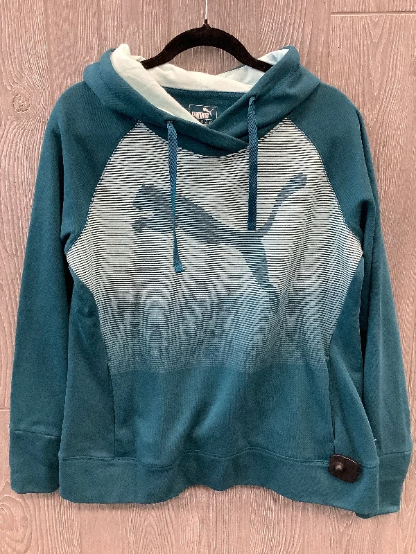 Athletic Sweatshirt Hoodie By Puma In Teal, Size: Xl