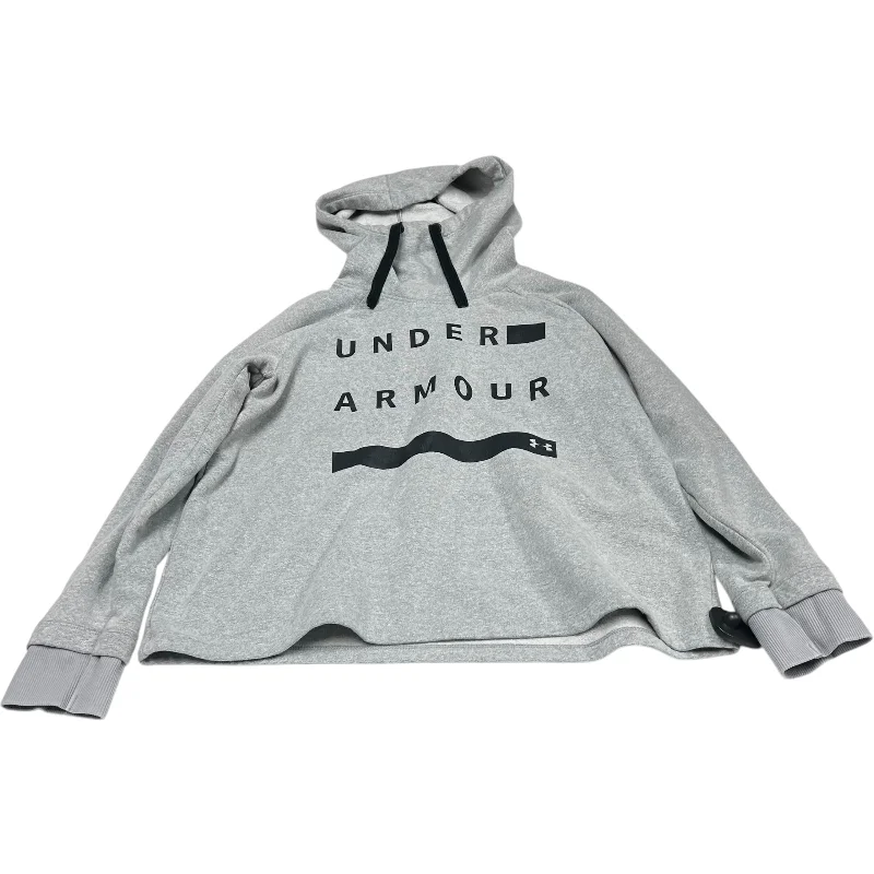 Athletic Sweatshirt Hoodie By Under Armour In Grey, Size: L