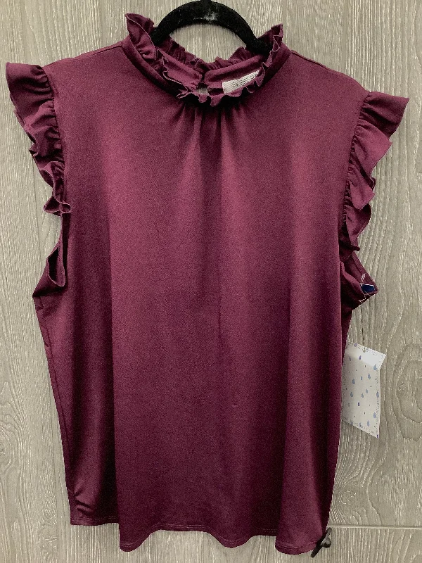 Blouse Sleeveless By Sweet Rain In Purple, Size: 1x