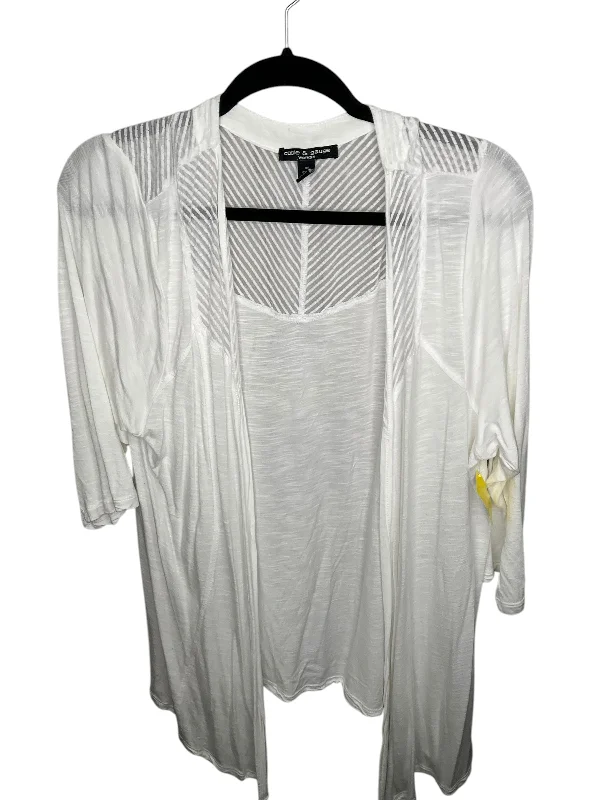 Cardigan By Cable And Gauge In White, Size: 3x