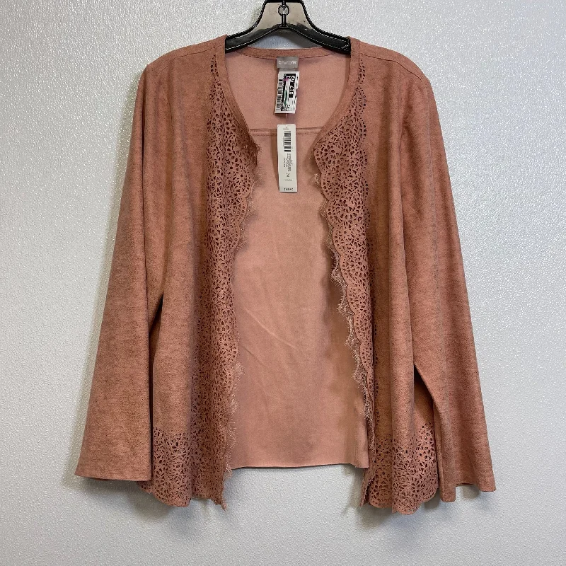 Cardigan By Chicos In Pink, Size: L