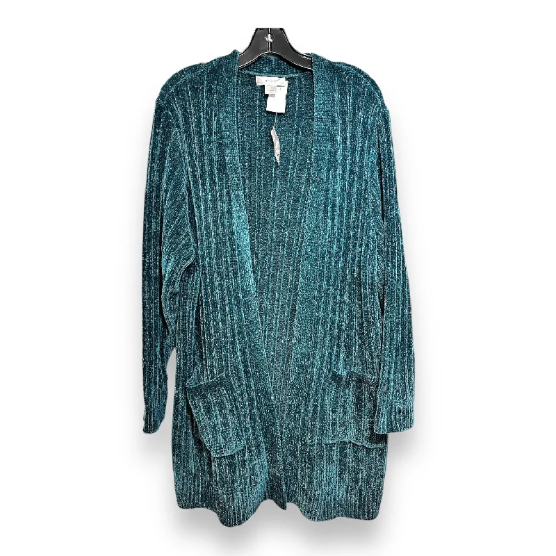 Cardigan By Cj Banks In Green, Size: 1x