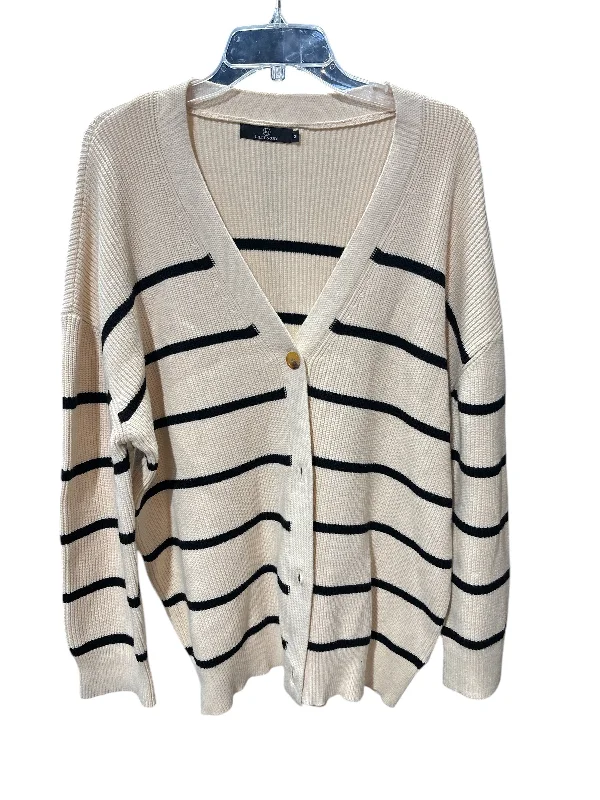 Cardigan By Clothes Mentor In Black & Cream, Size: M