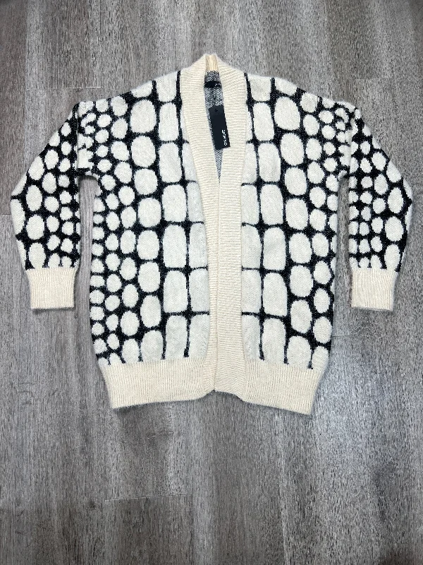 Cardigan By Clothes Mentor In Black & Cream, Size: S