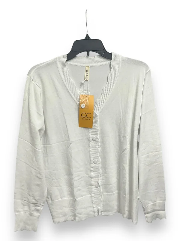 Cardigan By Clothes Mentor In White, Size: L