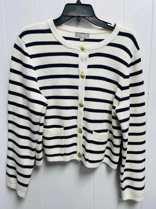 Cardigan By J. Crew In Blue & White, Size: L