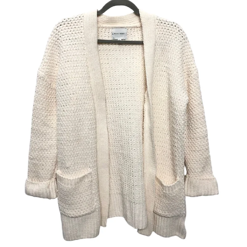 Cardigan By Pink Rose In Cream, Size: L