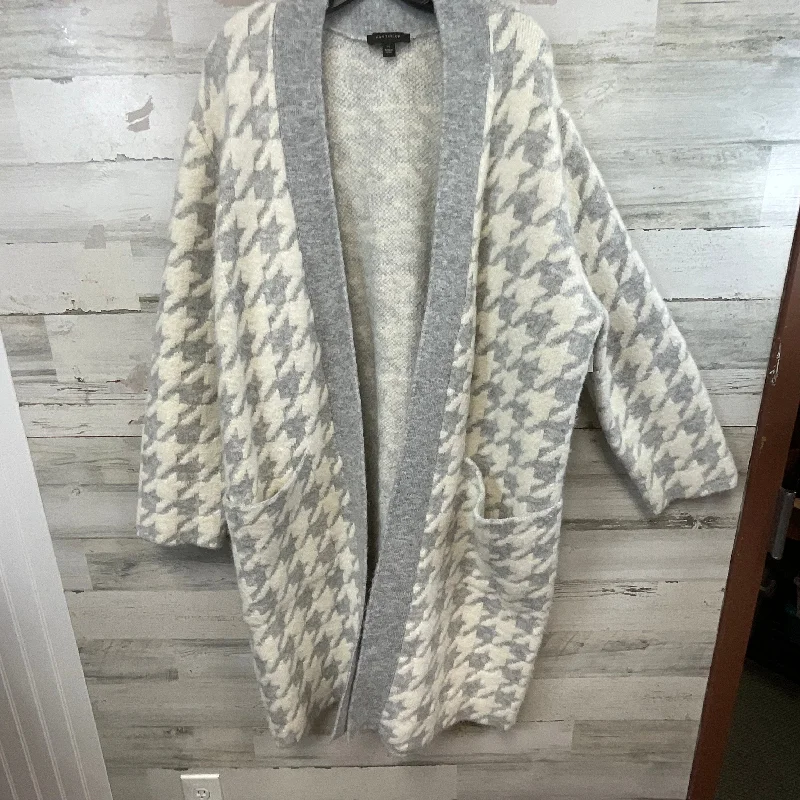 Sweater Cardigan By Ann Taylor In Grey, Size: Xl