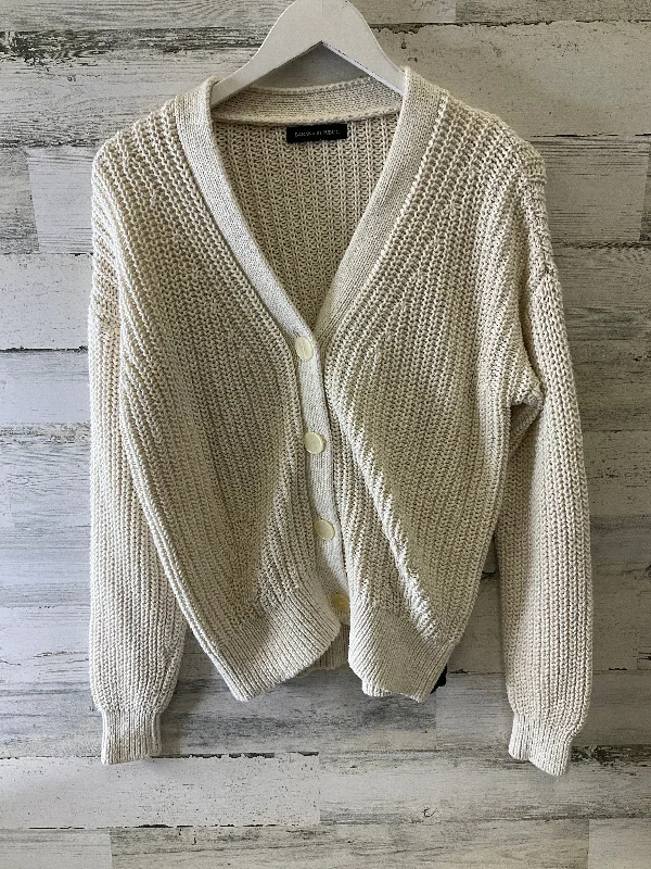 Sweater Cardigan By Banana Republic In Cream, Size: S