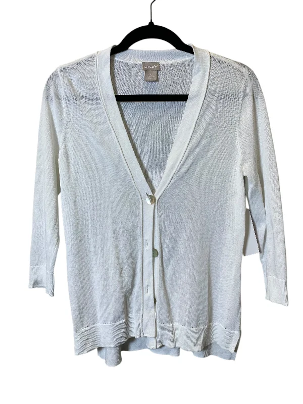 Sweater Cardigan By Chicos In White, Size: Xs