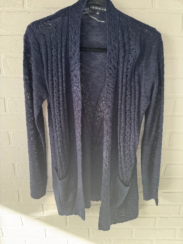 Sweater Cardigan By Clothes Mentor In Navy, Size: S