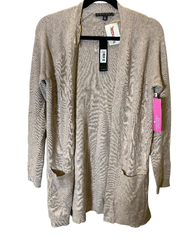 Sweater Cardigan By Cyrus Knits In Beige, Size: S