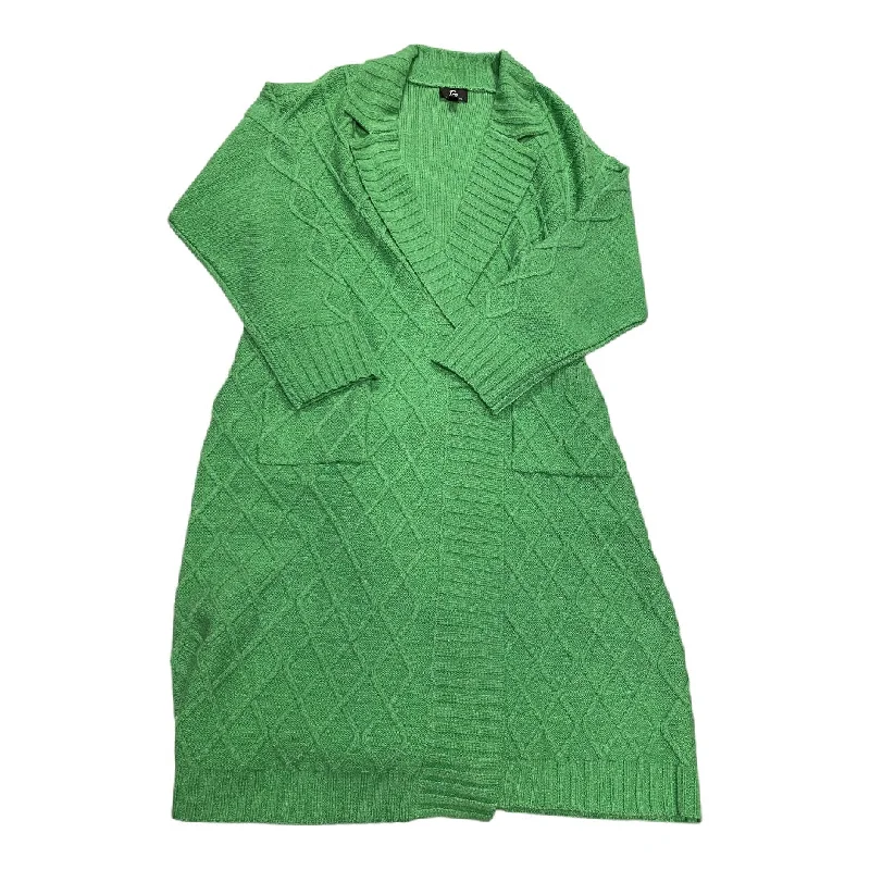 Sweater Cardigan By G By Giuliana In Green, Size: 2x