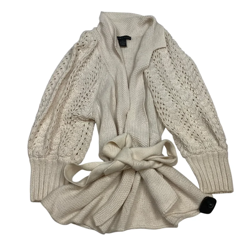 Sweater Cardigan By Grace In Cream, Size: S