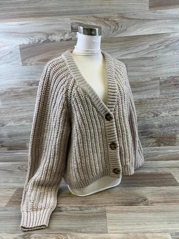 Sweater Cardigan By H&m In Taupe, Size: M