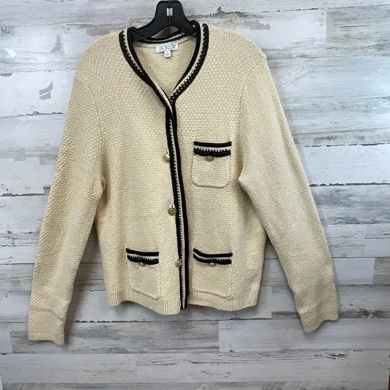 Sweater Cardigan By J. Crew In Cream, Size: Xl