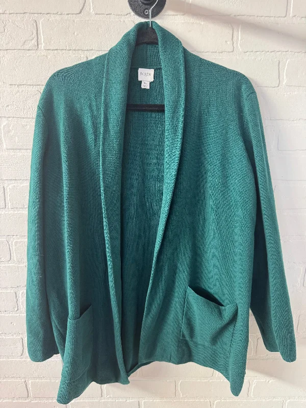 Sweater Cardigan By J. Crew In Green, Size: Xl