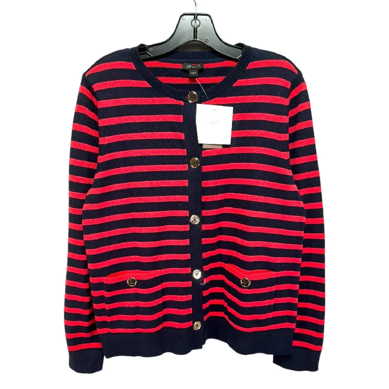 Sweater Cardigan By J. Jill In Striped Pattern, Size: S