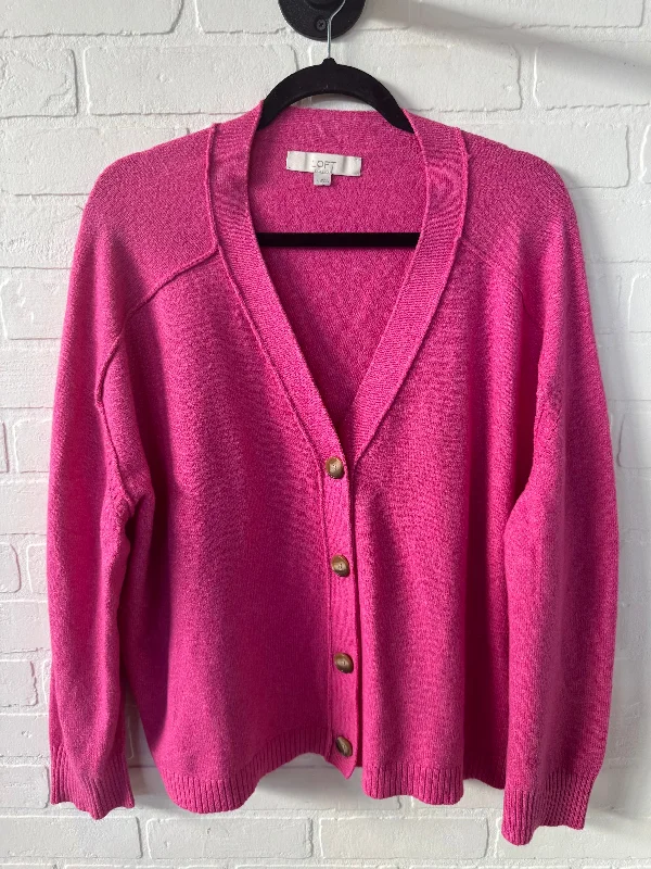 Sweater Cardigan By Loft In Pink, Size: Xl