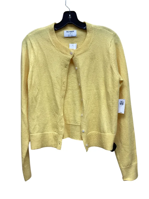 Sweater Cardigan By Old Navy In Yellow, Size: S