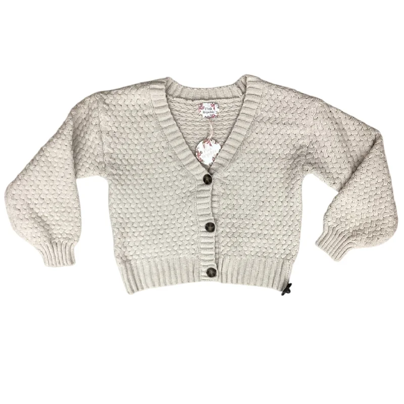 Sweater Cardigan By Pink Republic In Beige, Size: L