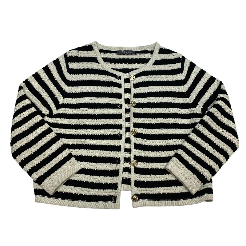 Sweater Cardigan By Primark In Black & Cream, Size: L