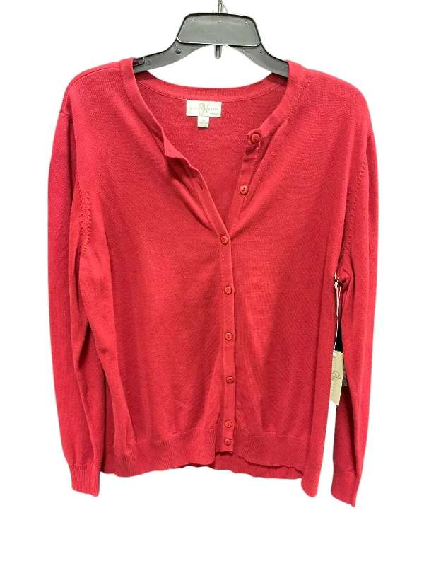 Sweater Cardigan By Studio Works In Red, Size: 1x