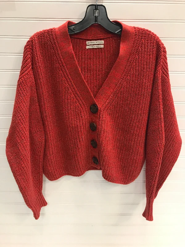 Sweater Cardigan By Urban Outfitters In Red, Size: S