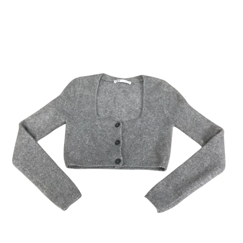 Sweater Cardigan By Zara In Grey, Size: S