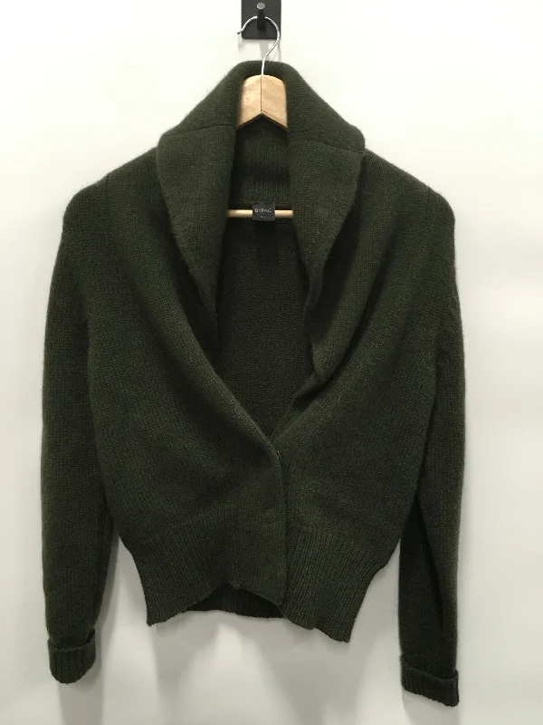 Sweater Cardigan Cashmere By Clothes Mentor In Green, Size: M