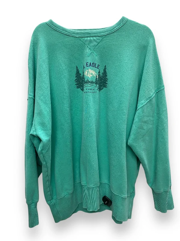 Sweatshirt Crewneck By American Eagle In Green, Size: L