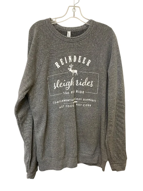 Sweatshirt Crewneck By Bella + Canvas In Grey, Size: L