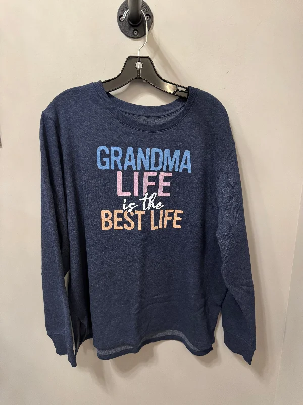 Sweatshirt Crewneck By GRANDMA LIFE In Blue, Size: Xl