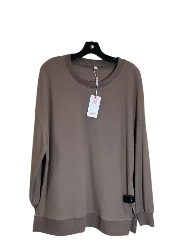 Sweatshirt Crewneck By Clothes Mentor In Taupe, Size: L