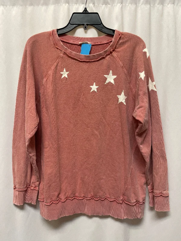 Sweatshirt Crewneck By Easel In Pink, Size: L