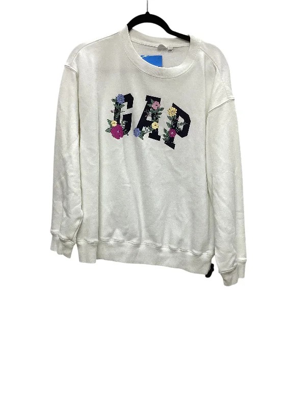 Sweatshirt Crewneck By Gap In White, Size: L