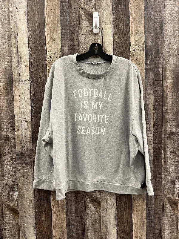 Sweatshirt Crewneck By Mary Square In Grey, Size: M