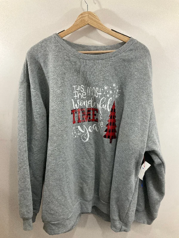 Sweatshirt Crewneck By Shein In Grey, Size: 4x