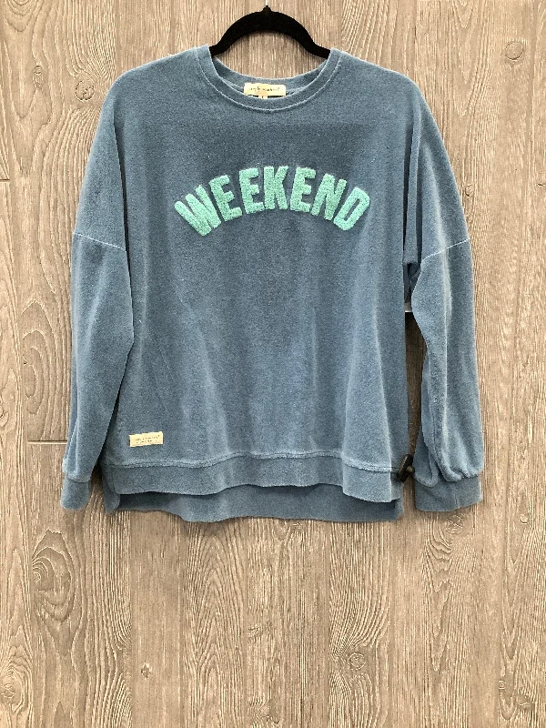 Sweatshirt Crewneck By Simply Southern In Blue, Size: L