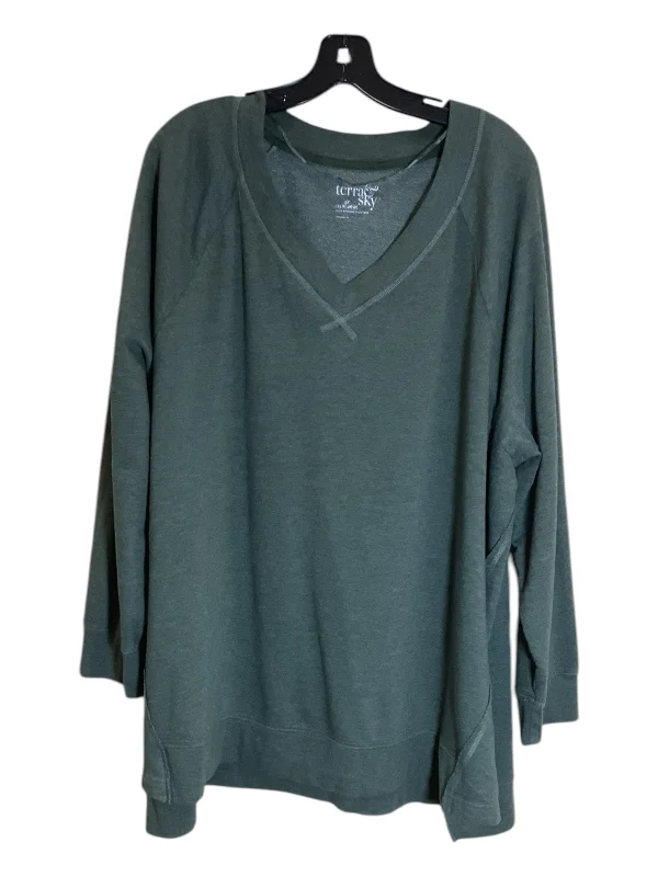 Sweatshirt Crewneck By Terra & Sky In Green, Size: 3x