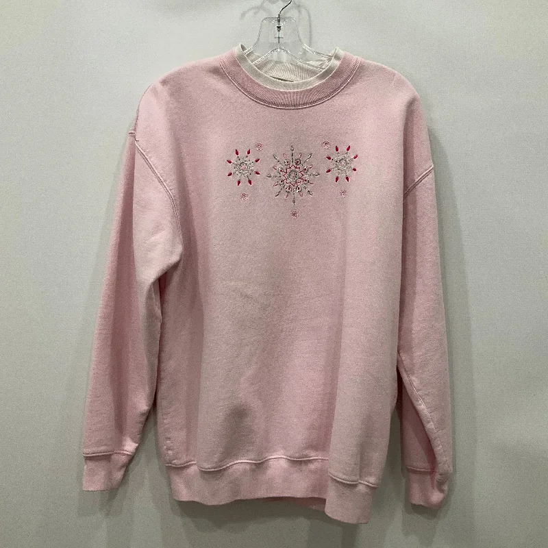 Sweatshirt Crewneck In Pink, Size: L