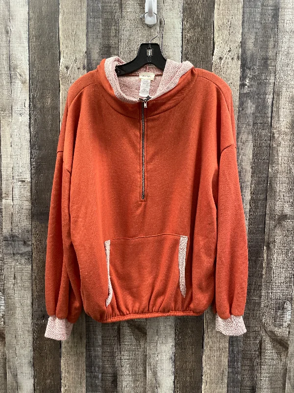 Sweatshirt Hoodie By Bibi In Orange, Size: M